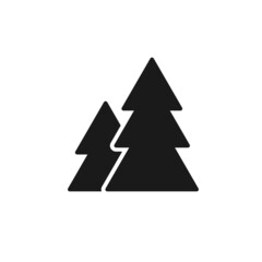 Fototapeta premium Black isolated icon of fir tree on white background. Silhouette of christmas tree. Flat design.