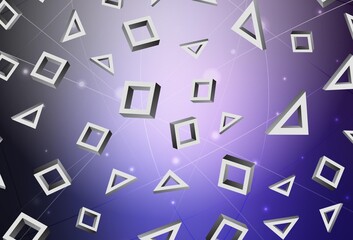 Fototapeta na wymiar Dark Purple vector template with rhombus.