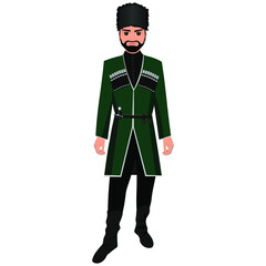 Men's folk national Georgian costume. Vector illustration