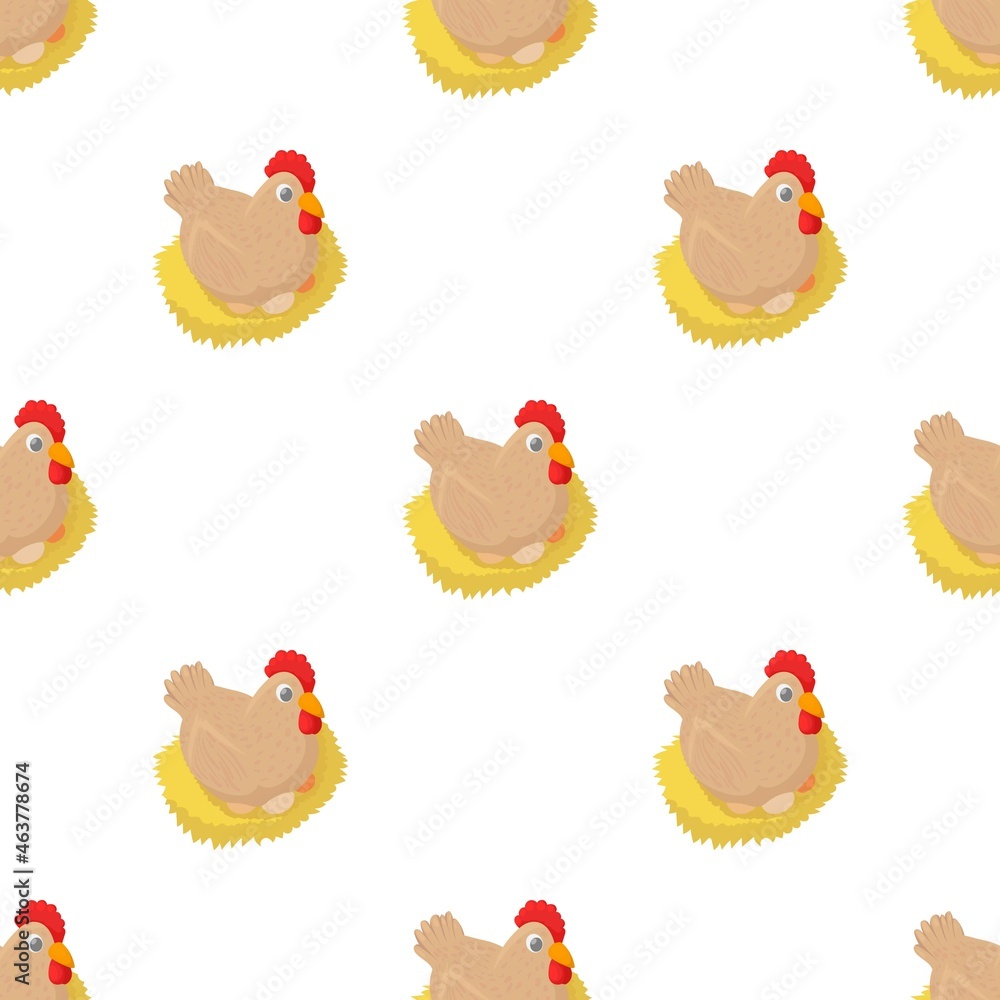Poster hen in the nest pattern seamless background texture repeat wallpaper geometric vector