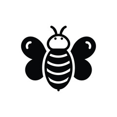 Black solid icon for bee
