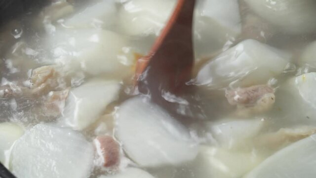 Chinese traditional characteristic Chinese food radish sirloin soup