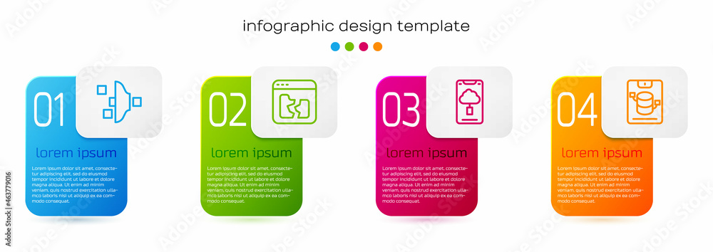 Poster set line filter setting, broken file, cloud technology data transfer and server, data, web hosting. 
