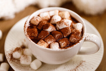 Hot chocolate with marsmallow candies