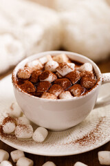 Hot chocolate with marsmallow candies