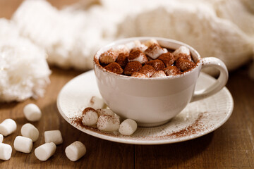 Hot chocolate with marsmallow candies