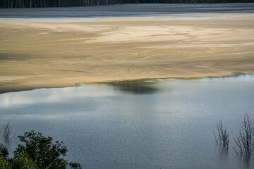 Artificial formed lake with contaminated water from Geamana - Rosia Montana