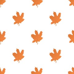 Orange maple leaf pattern seamless background texture repeat wallpaper geometric vector