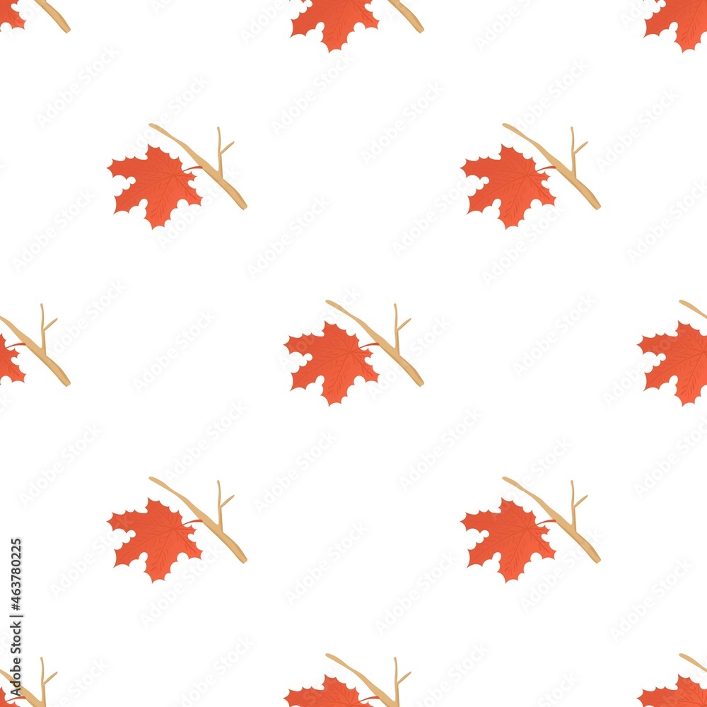 Poster maple leaf with branch pattern seamless background texture repeat wallpaper geometric vector