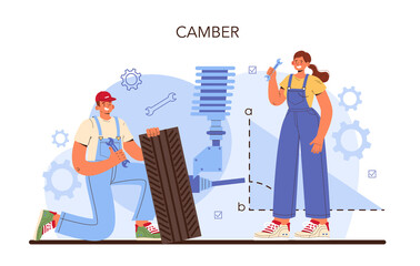 Car tire service. Worker changing a tire of a car. Camber