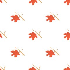 Maple leaf with branch pattern seamless background texture repeat wallpaper geometric vector