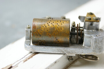 music box roller. roller inside vintage music box