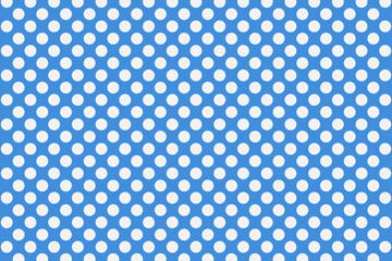 Modern design made from white circles on a blue background. Pop art poster with halftones and circles. Retro style. 