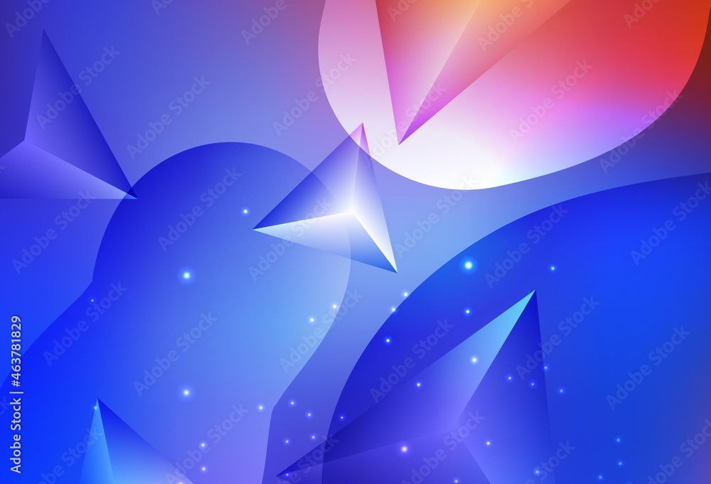 Poster light blue, red vector design with connection of dots and lines on colorful background.