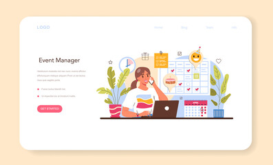 Event management web banner or landing page. Holiday, ceremony