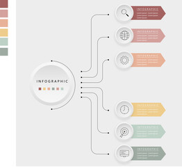 Universal Infographics with icons, nude colors