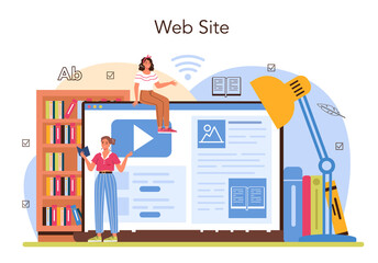 Librarian online service or platform. Library staff cataloguing