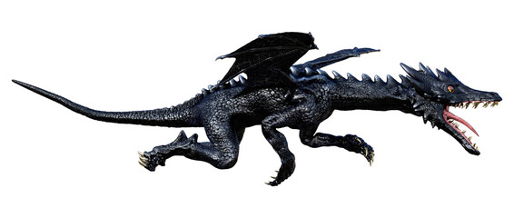 3D Rendering Fairy Tale Dragon on White