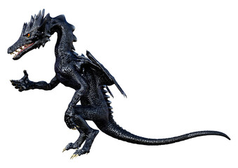 3D Rendering Fairy Tale Dragon on White