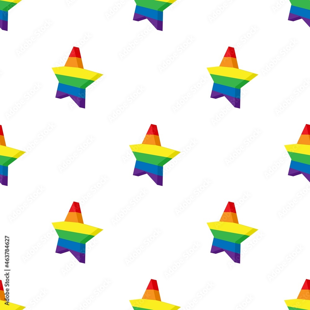 Poster star in lgbt color pattern seamless background texture repeat wallpaper geometric vector