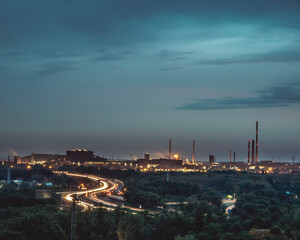 Fototapeta premium view of the industrial city