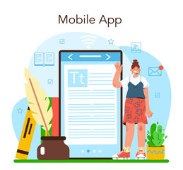 Publisher online service or platform. Editor working on book