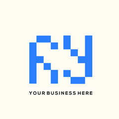 HY monogram logo.Letter h, letter y pixel typographic icon.Lettering sign isolated on light background.Alphabet initials.Modern, design, geometric, minimalist, web, tech style.
