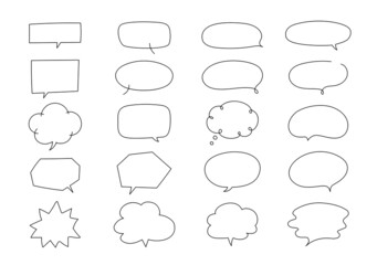Fototapeta premium ふきだし あしらい 飾り 手描き シンプル セット