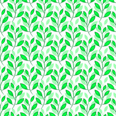 seamless pattern with green leaves