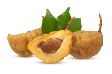 Cynometra cauliflora fruit isolated on white background