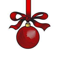 Christmas Ball Line art logos or icons. vector illustration.