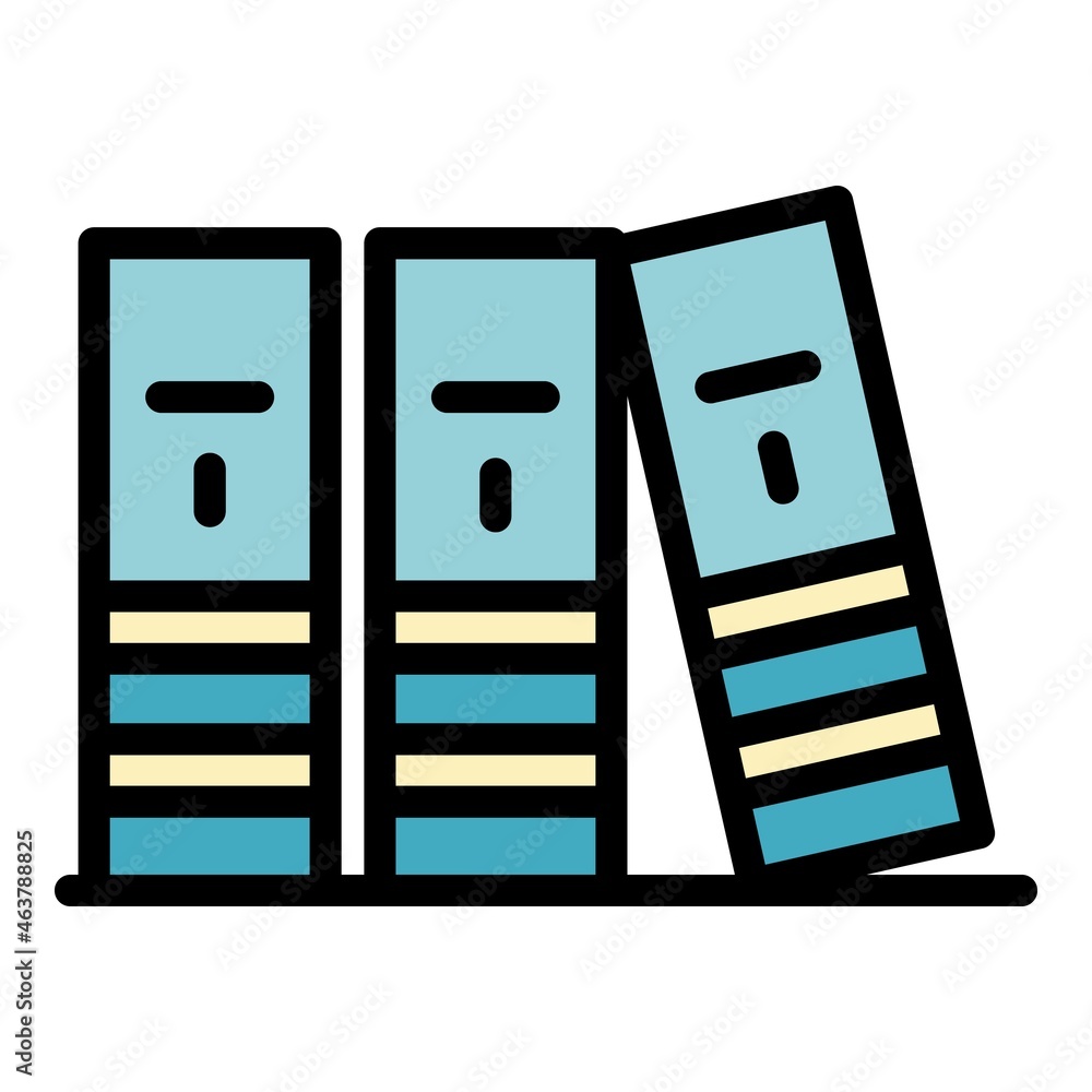 Poster justice file folder icon. outline justice file folder vector icon color flat isolated