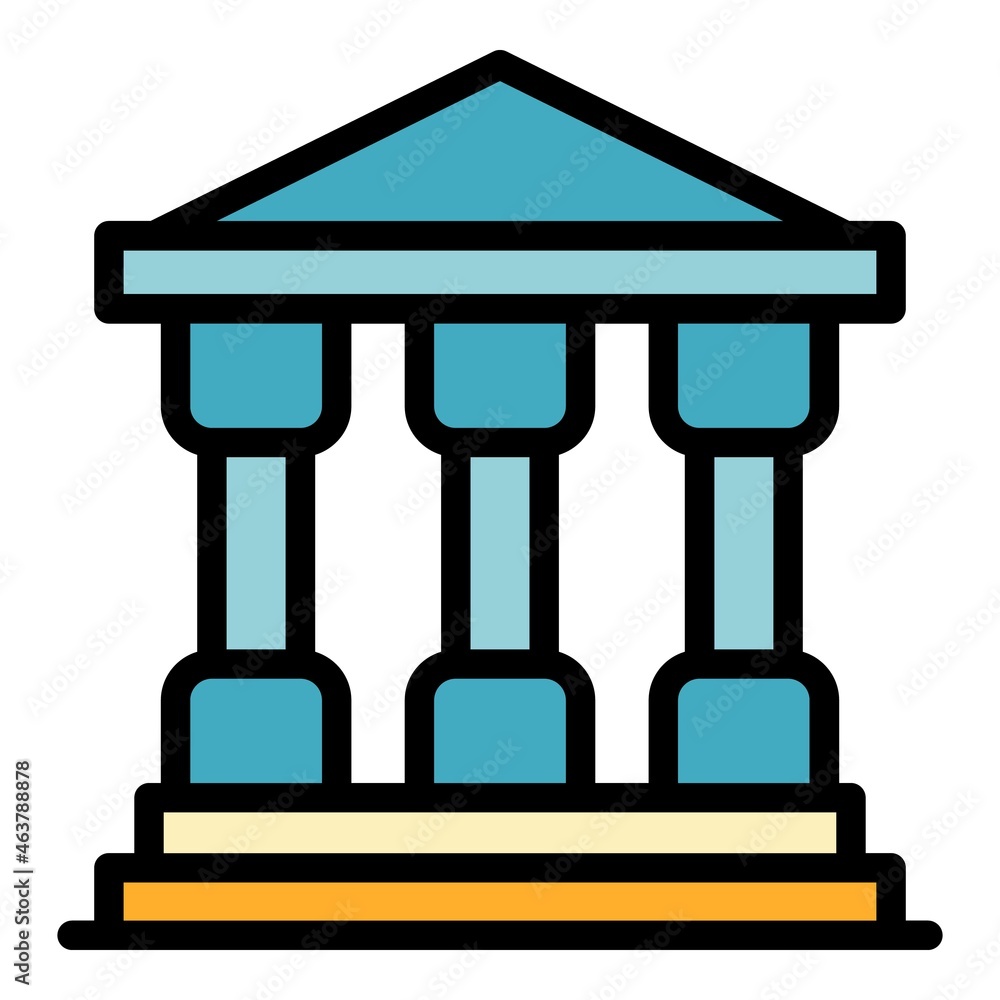 Poster justice building icon. outline justice building vector icon color flat isolated