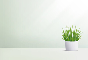 Background 3d abstract minimal scene with plant. Cosmetic product presentation. Vector illustration.
