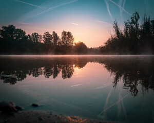 sunrise over the lake