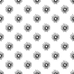 Seamless pattern with hand drawn doodle suns.