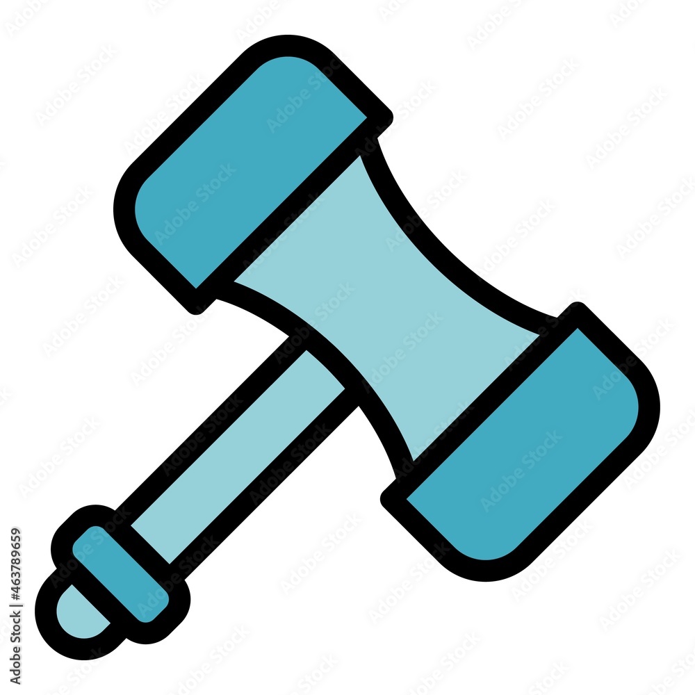 Poster judge gavel icon. outline judge gavel vector icon color flat isolated