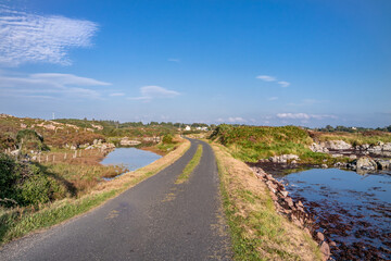 Coastal road at the beautiful coast at Burtonport, County Donegal - Ireland