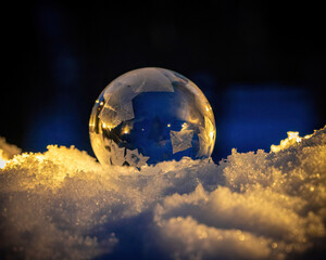 christmas ball on the snow