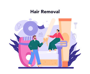 Depilation and epilation concept. Hair removal methods. Idea of body