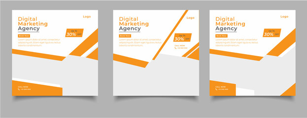 Digital marketing corporate social media live webinar and instagram post template	
