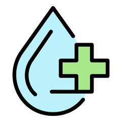 Blood medical drop icon. Outline blood medical drop vector icon color flat isolated