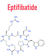 Eptifibatide anticoagulant drug molecule. Skeletal formula.