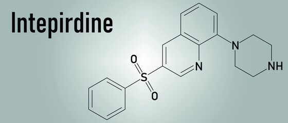 Intepirdine Alzheimer's disease drug molecule. Skeletal formula.