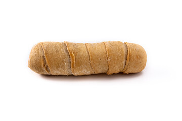 Latin American tequeños stuffed with cheese isolated on white background	