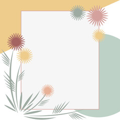 Background flowers, floral design elements, frames, Vector illustration