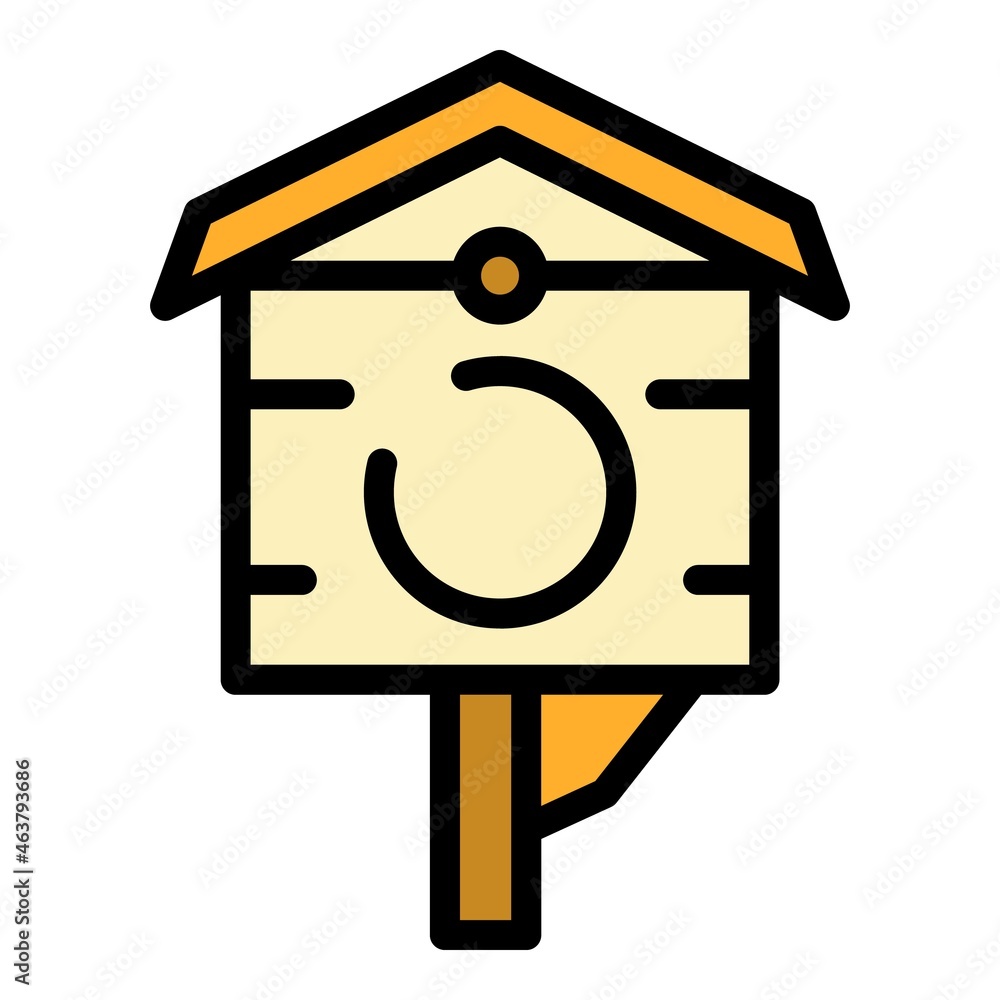 Wall mural Bird house icon. Outline bird house vector icon color flat isolated - Wall murals