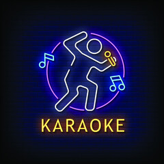 Karaoke Neon Signs Style Text Vector