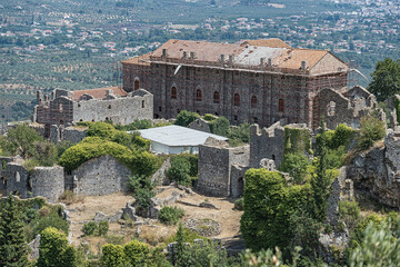 Fototapeta na wymiar Despotenpalast in Mystras, bei Sparta, Peloponnes, Griechenland