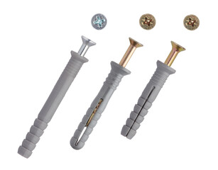 Plastic ribbed anchors - the anchor plastic pipe. Self-drilling zinc dowel with screws from metal. Bolts are made of zinc plated steel. Galvanized metal cavity dowel. Universal set metal anchors.